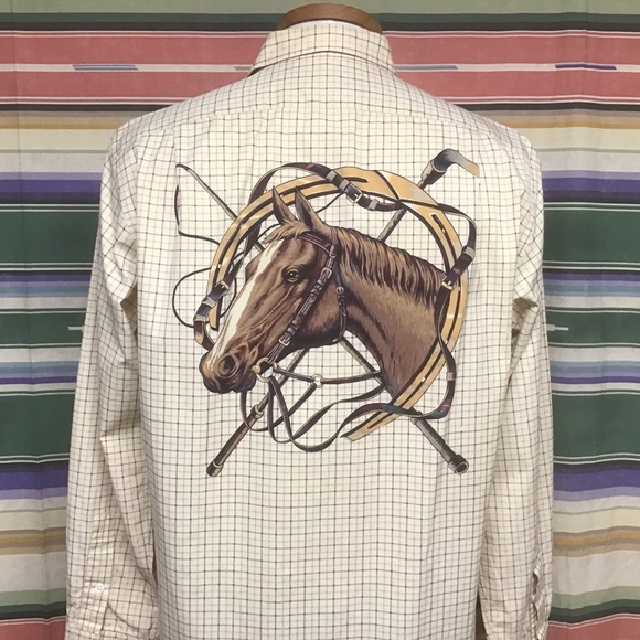 EUC Rare Polo Ralph Lauren horse head shirt sz L